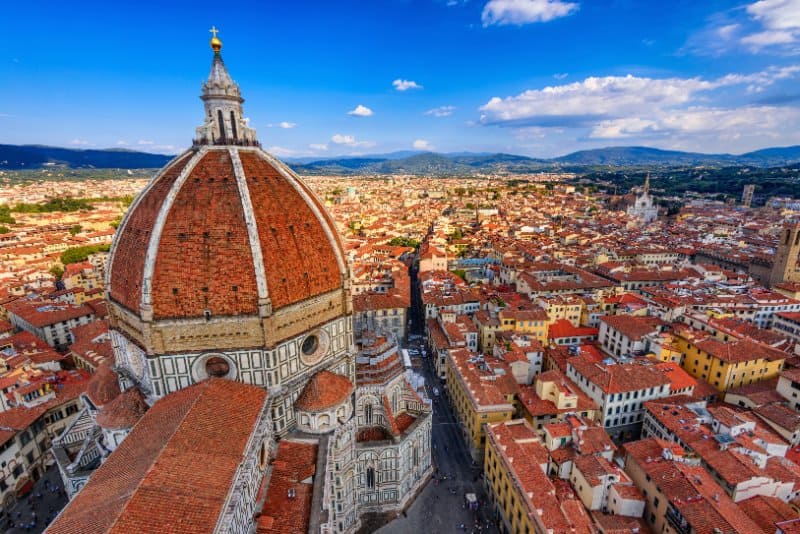Aerial view of Florence city