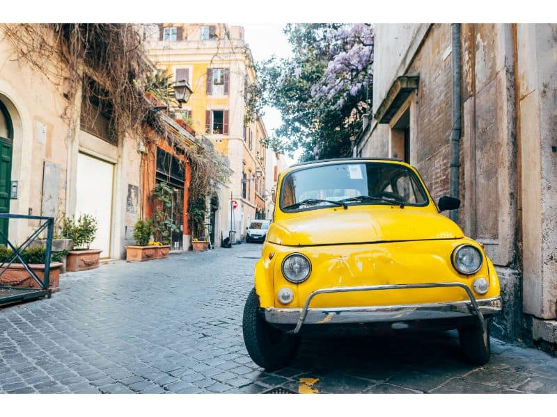 Yellow Rome Vintage Car