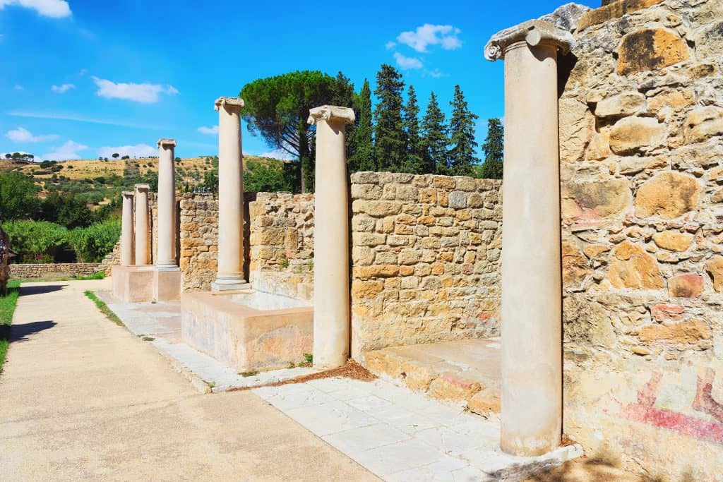 Ancient Roman ruins of Villa Romana del Casale, Sicily, Italy