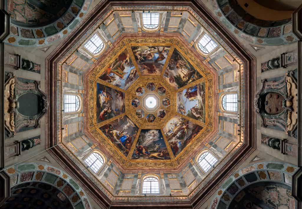 Frescoes on ceiling of dome of Chapel of the Princes, Medici Chapels, Florence, Italy