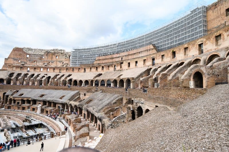 Interior view of the existing roman Colosseum