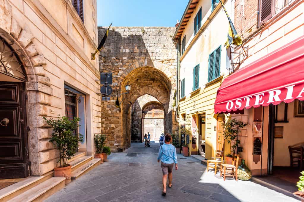Mediaval streets in the charming Tuscan village of Montepulciano