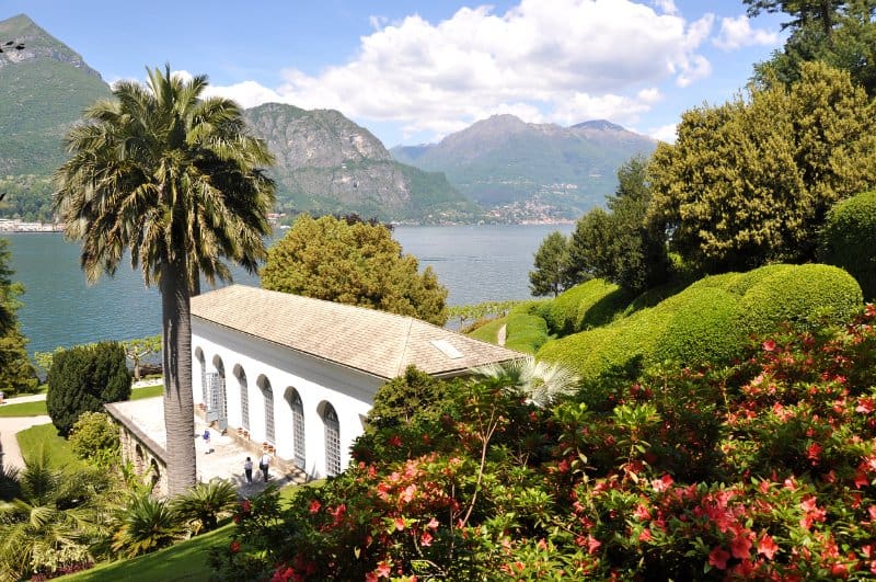 View of Lake Como from the garden at Villa Melzi