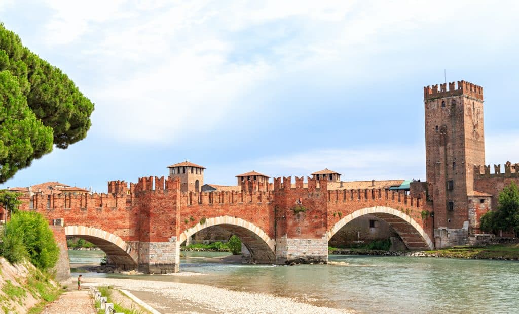 The famous bridge of the Castelvecchio, Verona, Italy