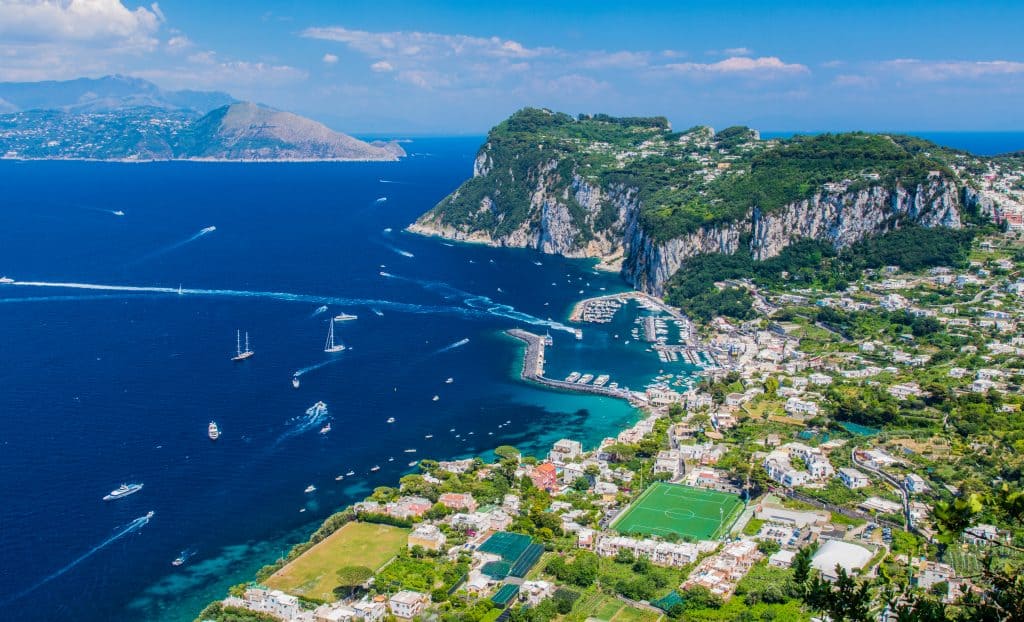 View of Capri, an Island just off the Amalfi Coast