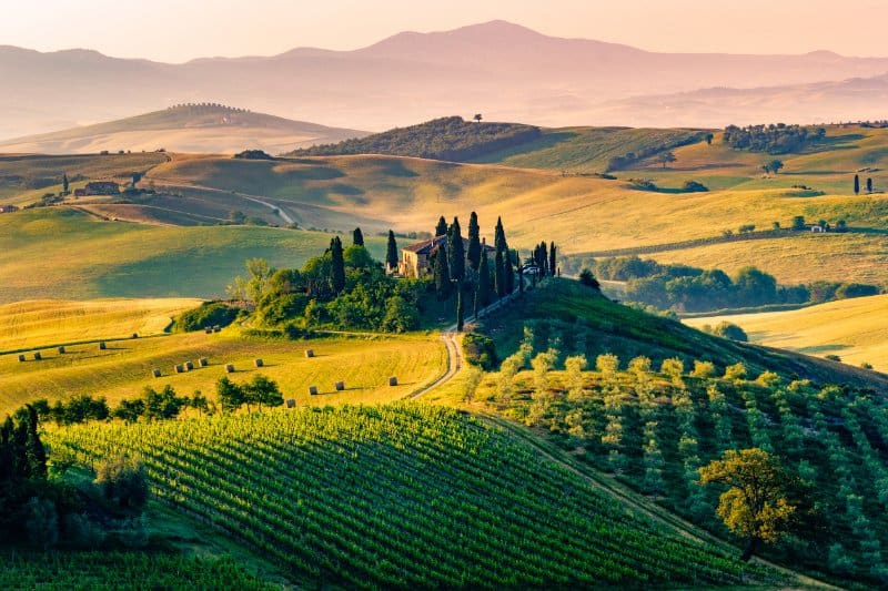 An aerial view of Tuscany 