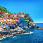 Colorful houses,mountains at Cinque Terre