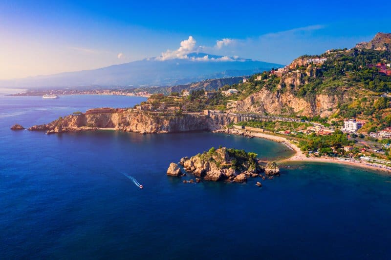 View of Sicily island in Italy