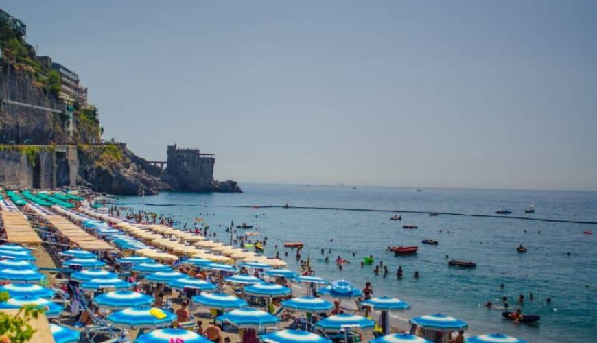 Maiori Beach on Amalfi Coast, Italy