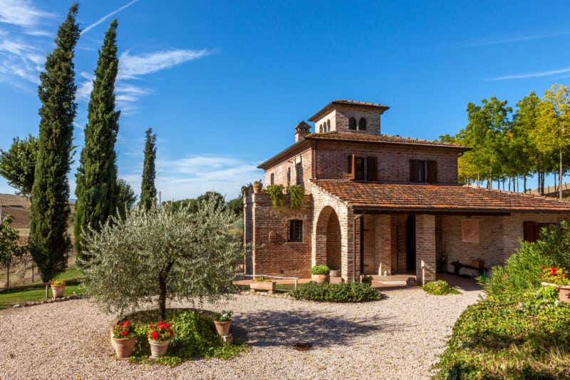 Villa made of bricks in Tuscany, Italy