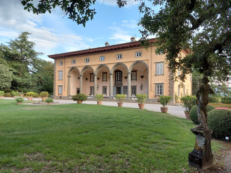 Beautiful lawn of Villa Oliva at Lucca, Italy