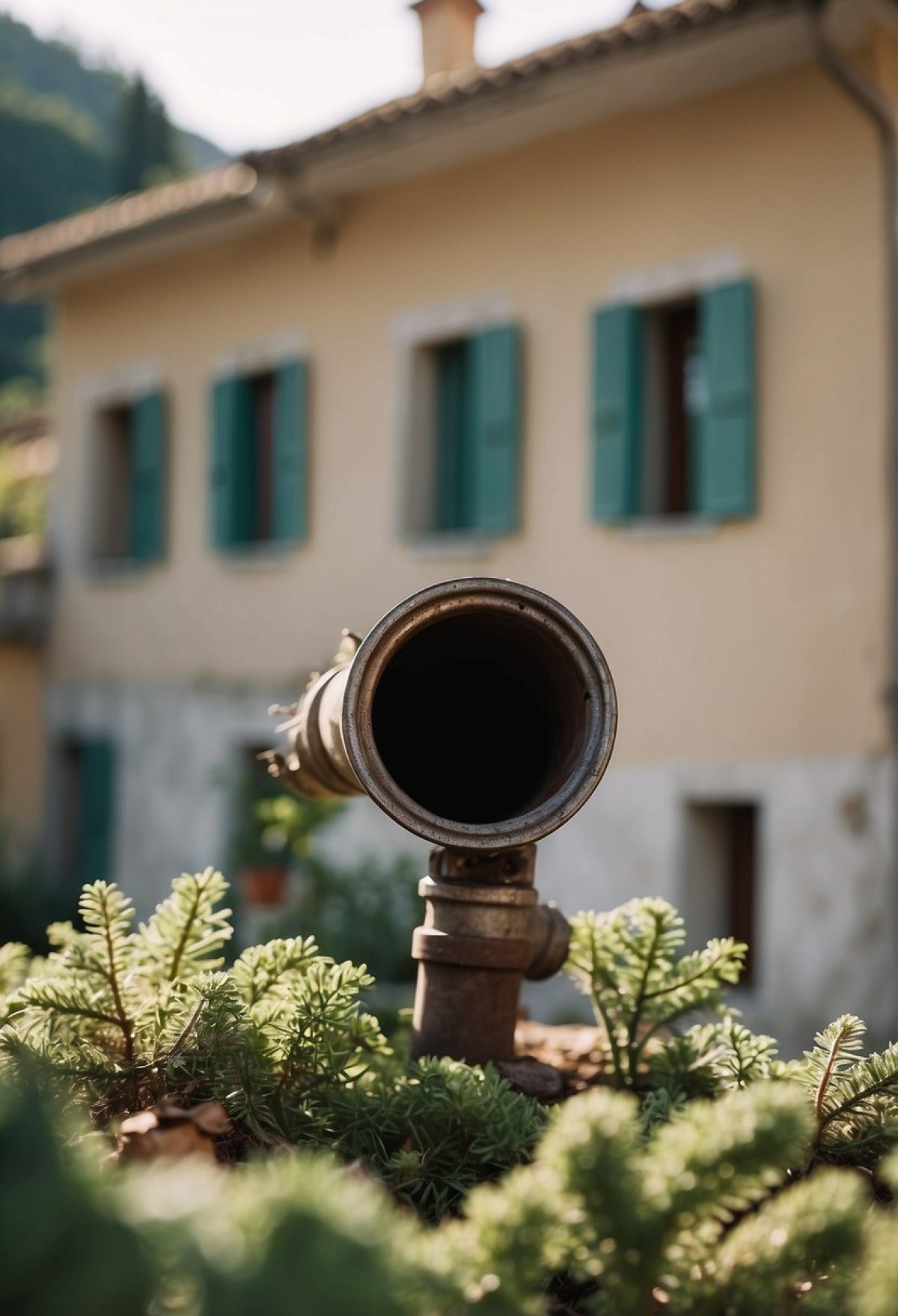 Villa with broken pipe