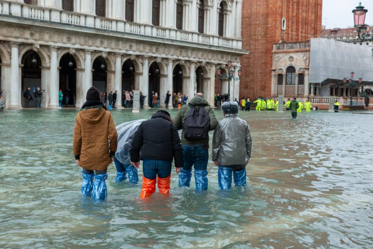 Acqua alta high water natural phenomenon in Venice, Italy