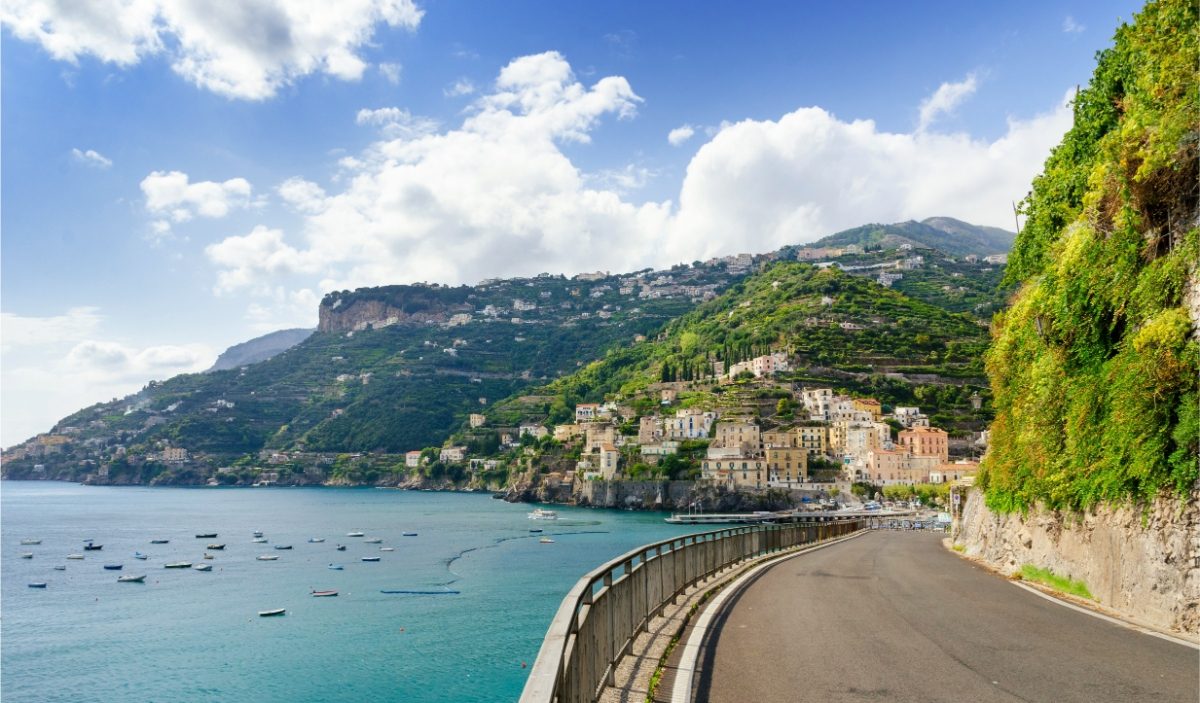 Amalfi Coast scenic road offering stunning views of the village of Minor and the coastline