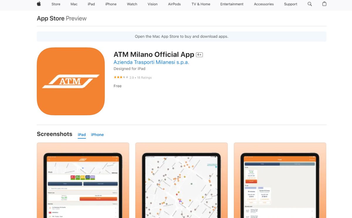 ATM Milano Official App on Apple App Store