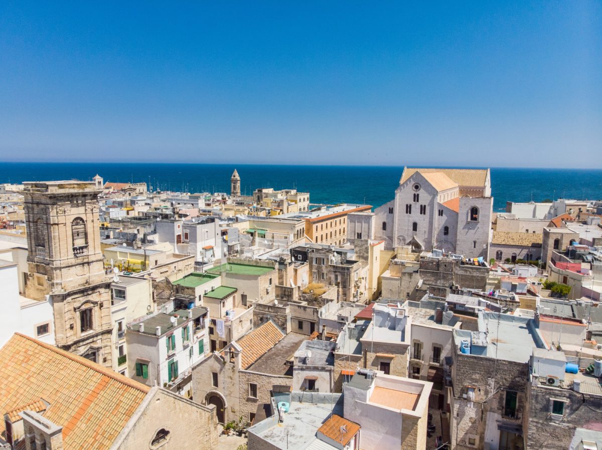 Aerial view of Bari vecchia in Apulia, Italy