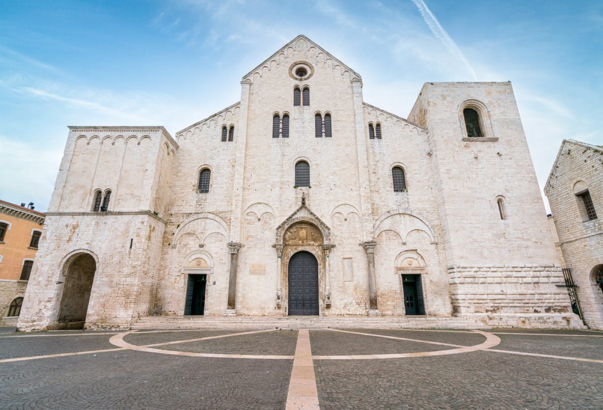 Front of the Basilica di San Nicola in Bari, Italy