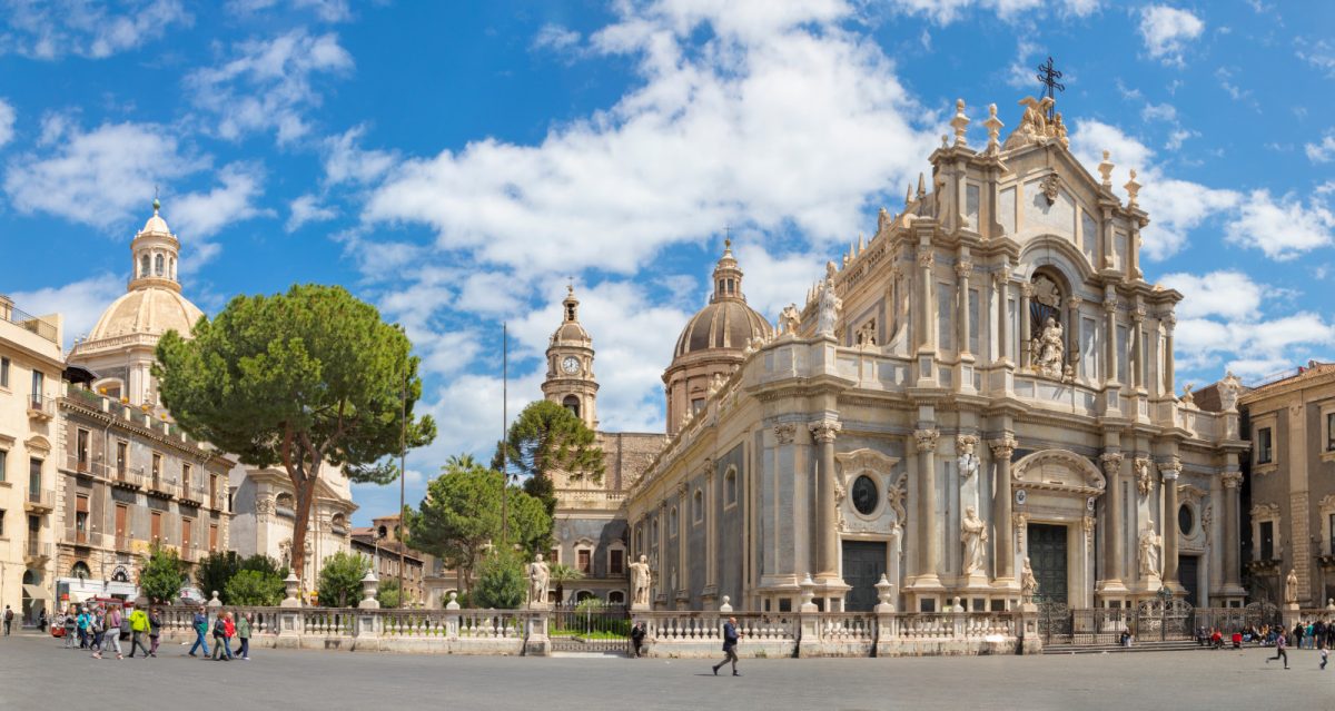 The Basilica di Sant'agata and Chiesa della Badia di Sant'Agata in Catania, Italy