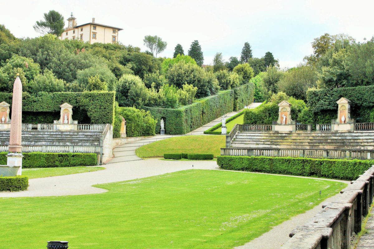 View of Boboli Gardens in Florence, Italy