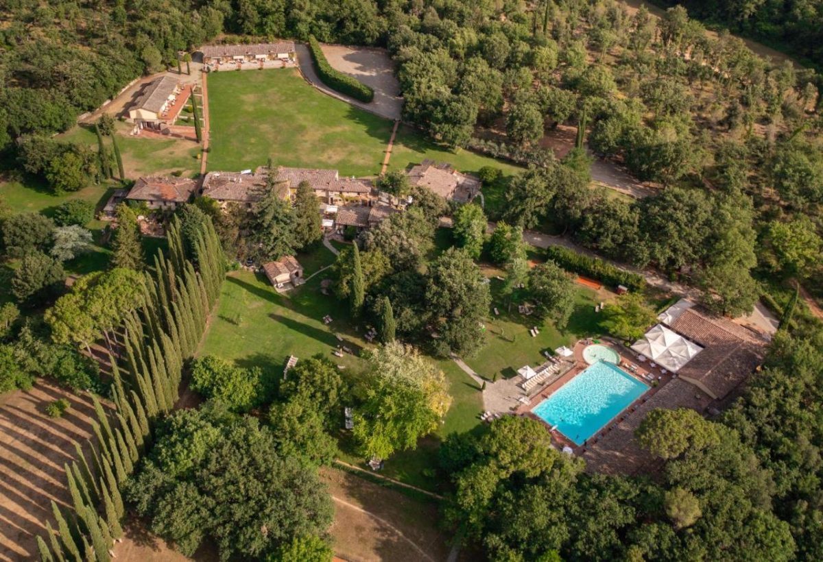 Aerial view of the Borgo San Luigi in Italy
