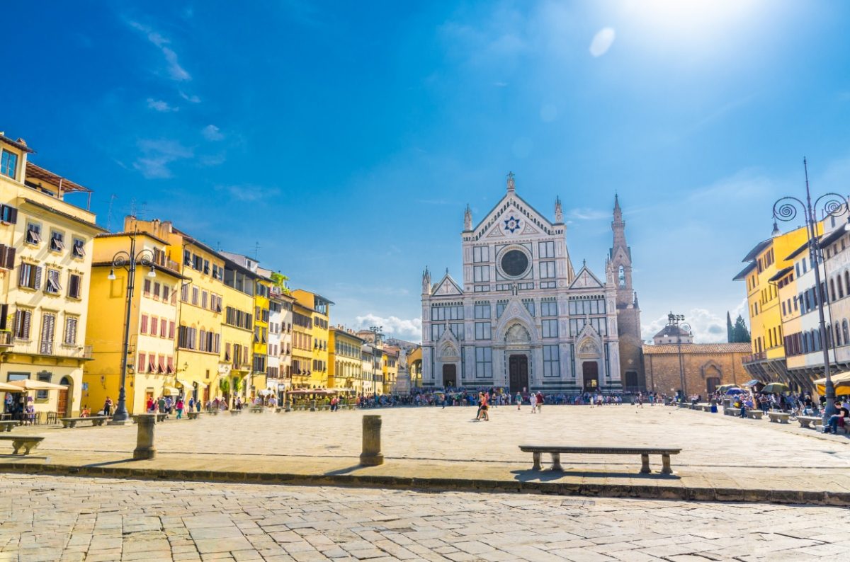 Calcio Storico event at Basilica di Santa Croce di Firenze in Florence, Italy