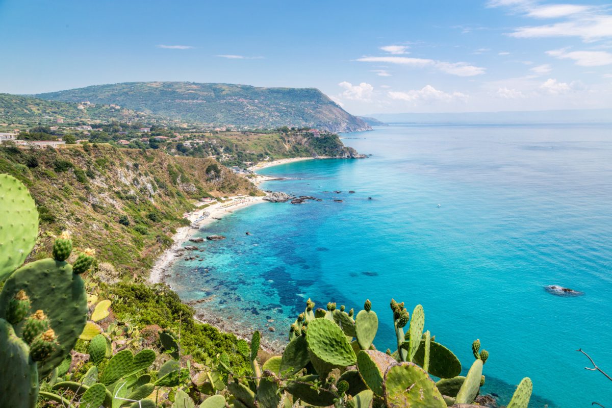 Aerial view of Capo Vaticano coastline in Calabria, Italy