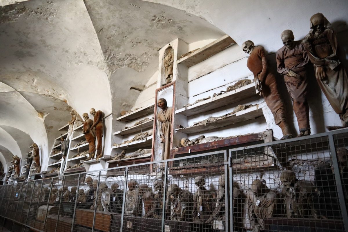 Inside the Capuchin Catacombs of Palermo in Palermo, Sicily, Italy