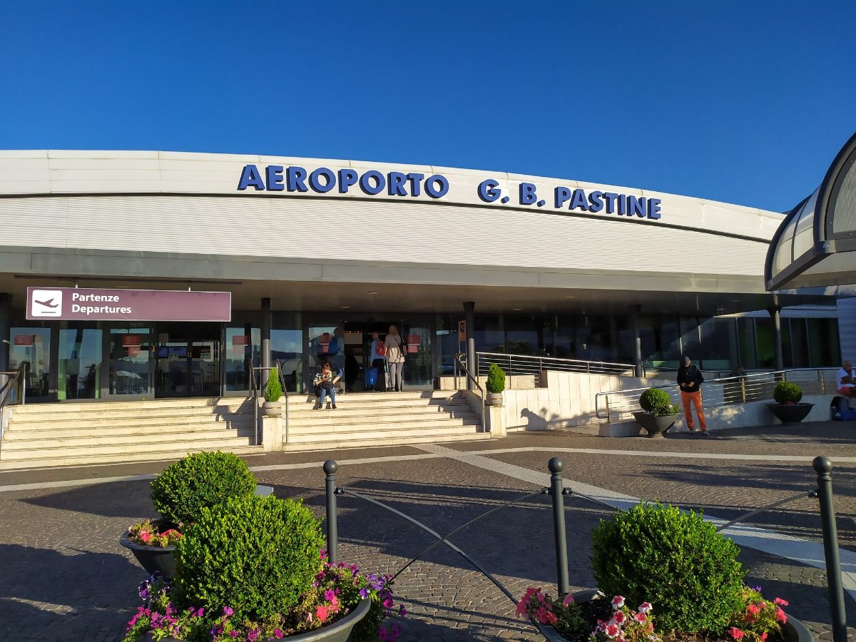 Exterior facade of the Ciampino Airport, or the Ciampino Giovan Battista Pastine Airport in Italy