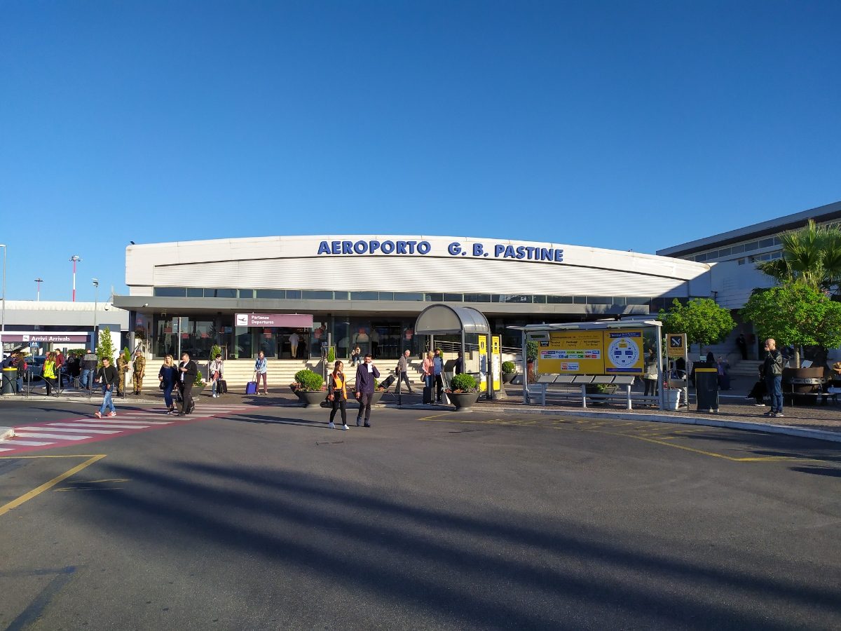 Exterior and people at the Ciampino Airport, or the Ciampino Giovan Battista Pastine Airport in Italy