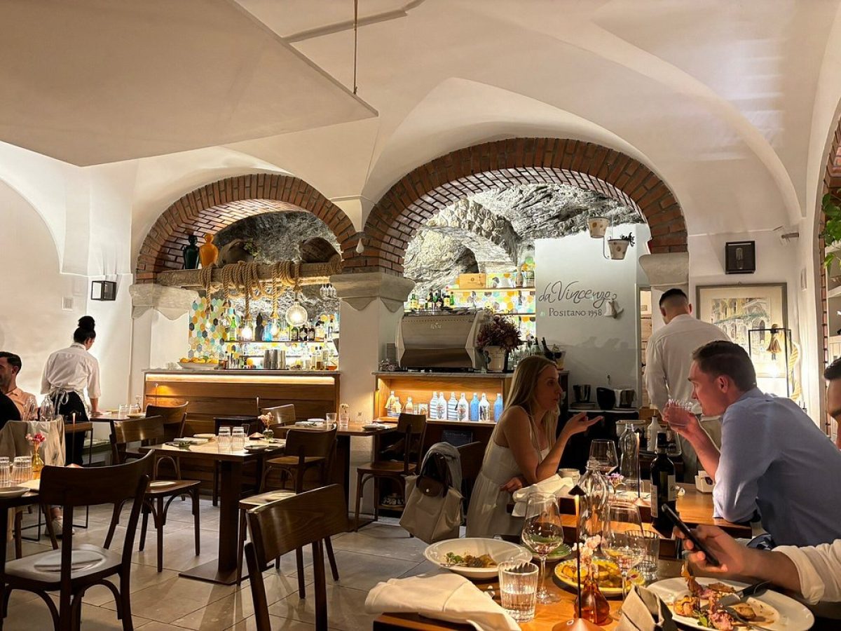 Interior of the Da Vincenzo in Positano, Italy