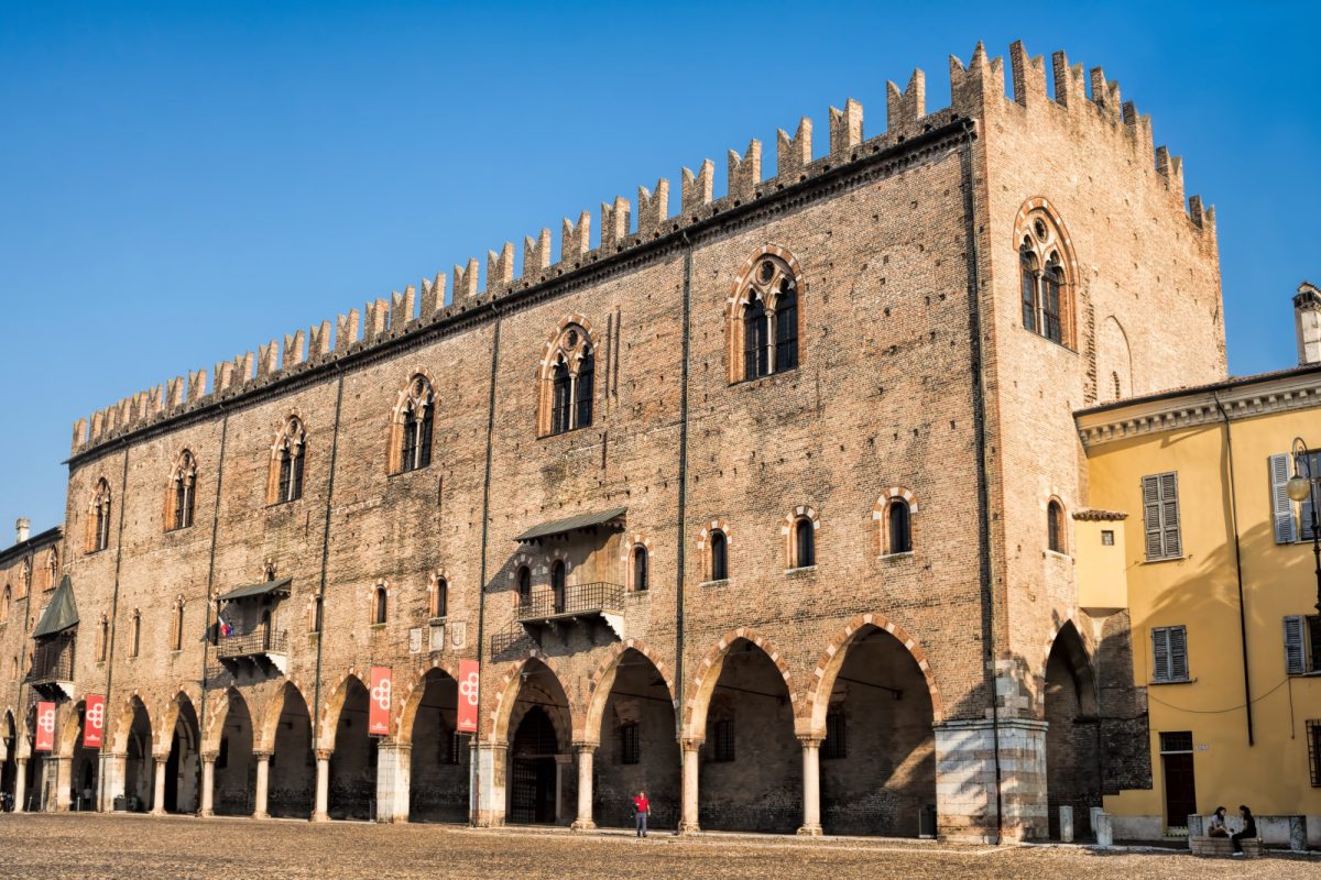 Exterior and historic structure of Ducal Palace, Mantua, Italy