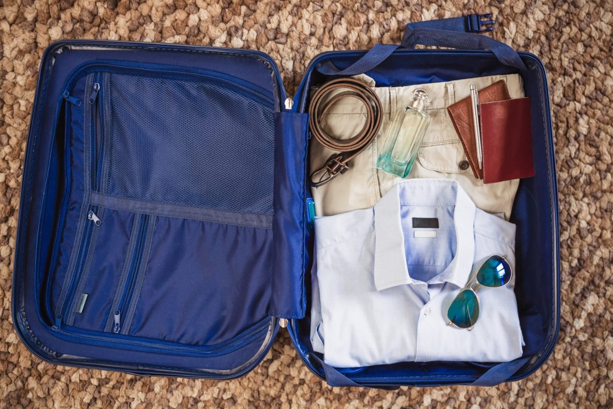 Suitcase efficient travel packing with travel essentials