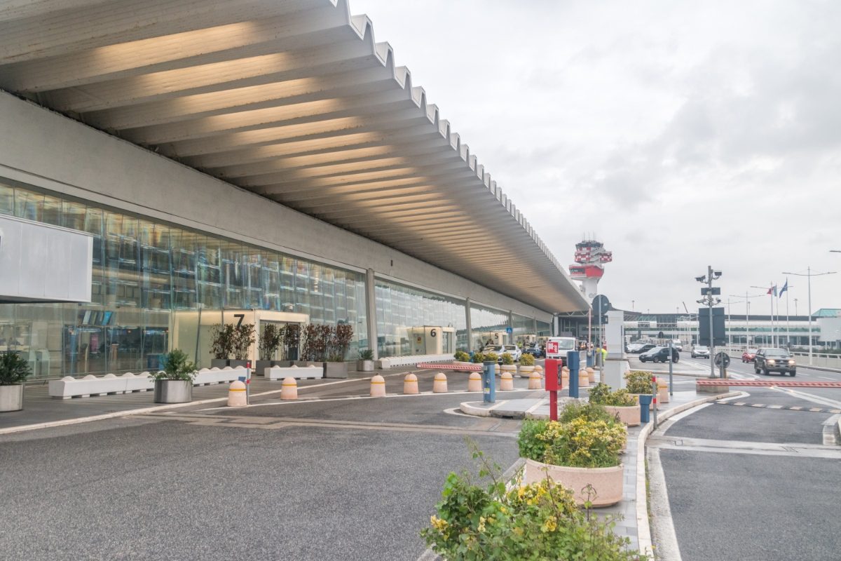 Terminal 3 at Fiumicino International Airport in Rome, Italy