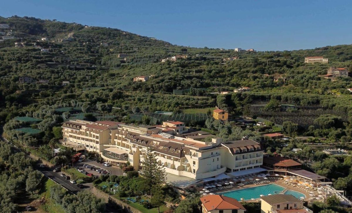 Aerial view of the Grand Hotel Vesuvio in Italy