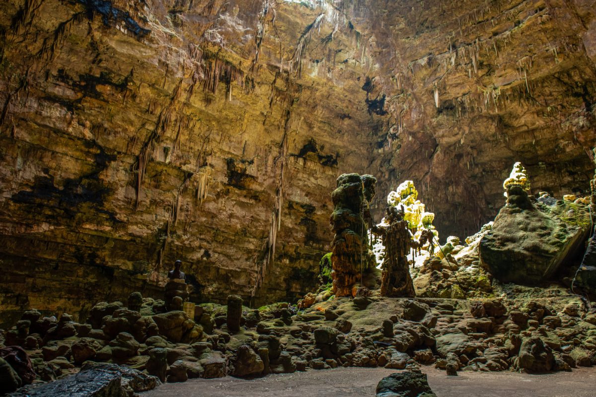 Inside the Grotte di Castellana in Castellana Grotte, Italy