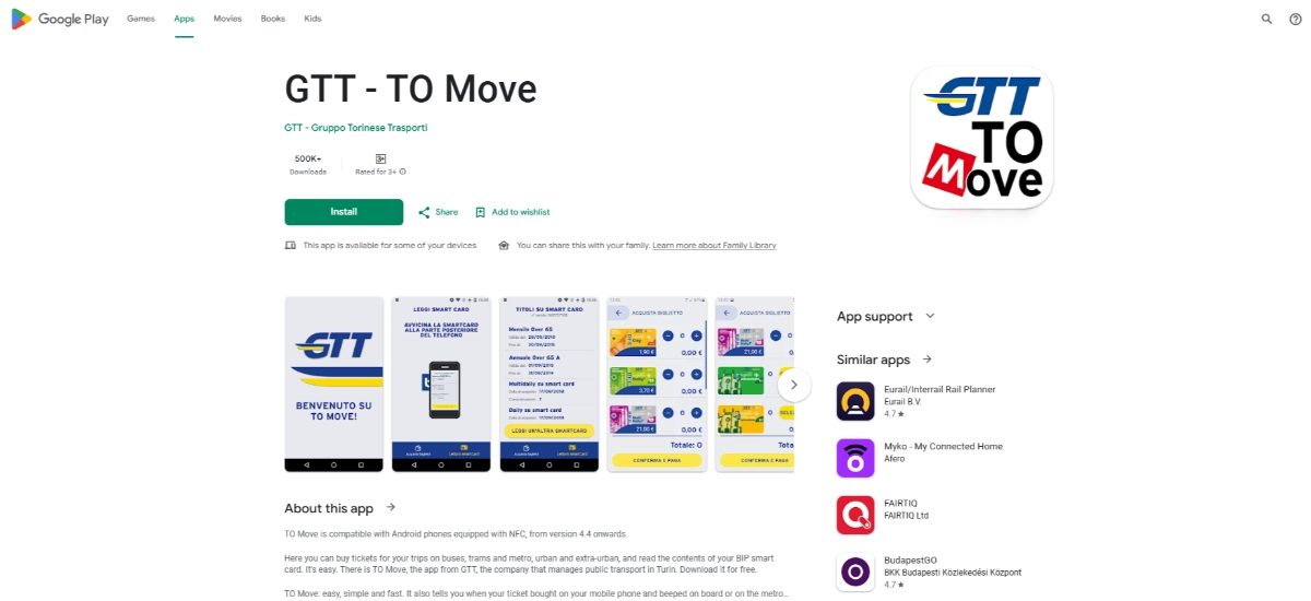 GTT app in Google Play