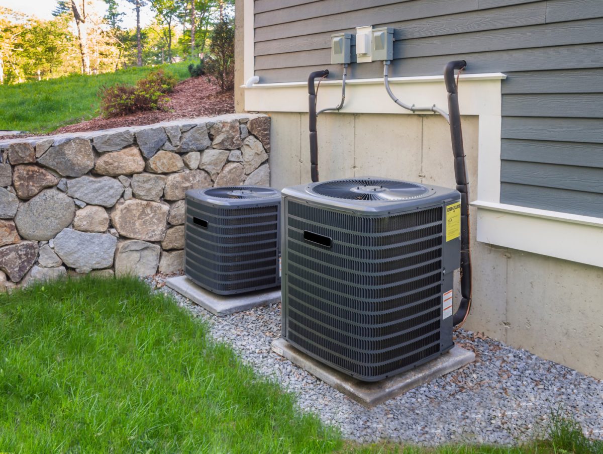 HVAC System on the back of a house