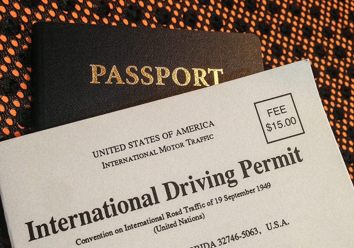 International Driving Permit and a passport