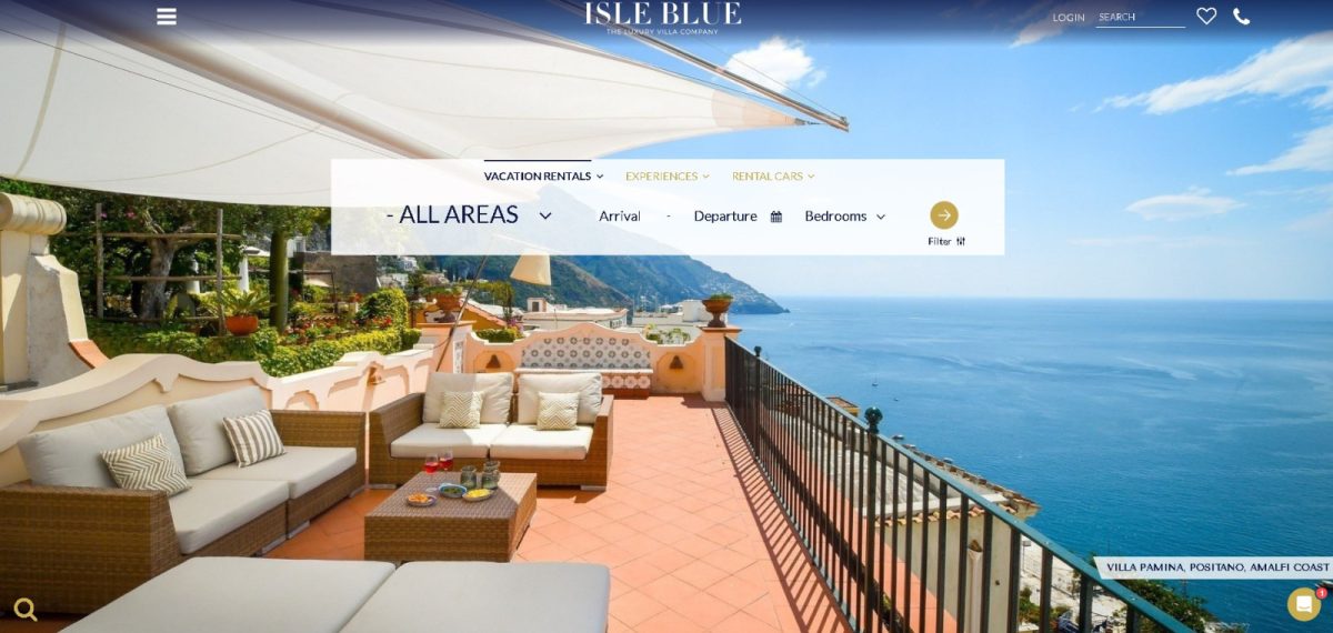 Isle Blue Italy Villas Webpage