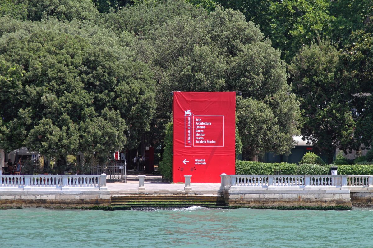 Sign for the La Biennale di Venezia Festival in Venice, Italy