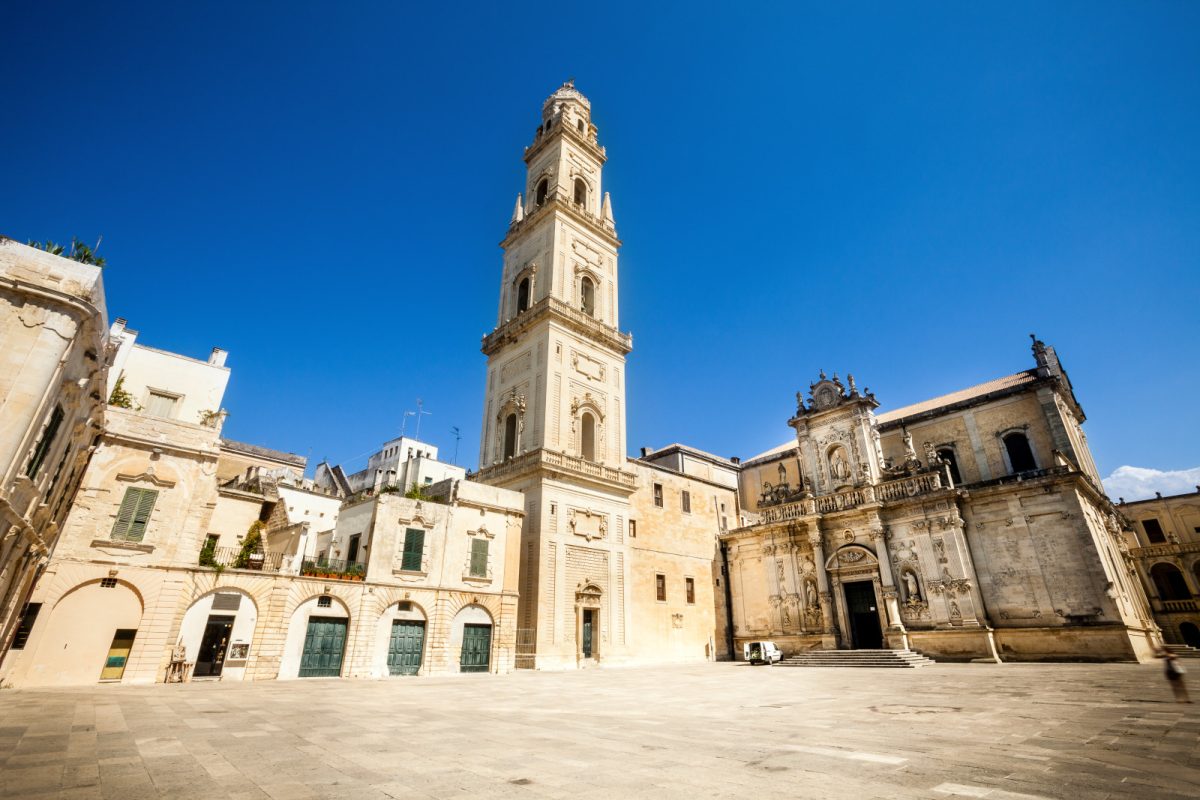 Square and Lecce Cathedral in Lecce, Italy