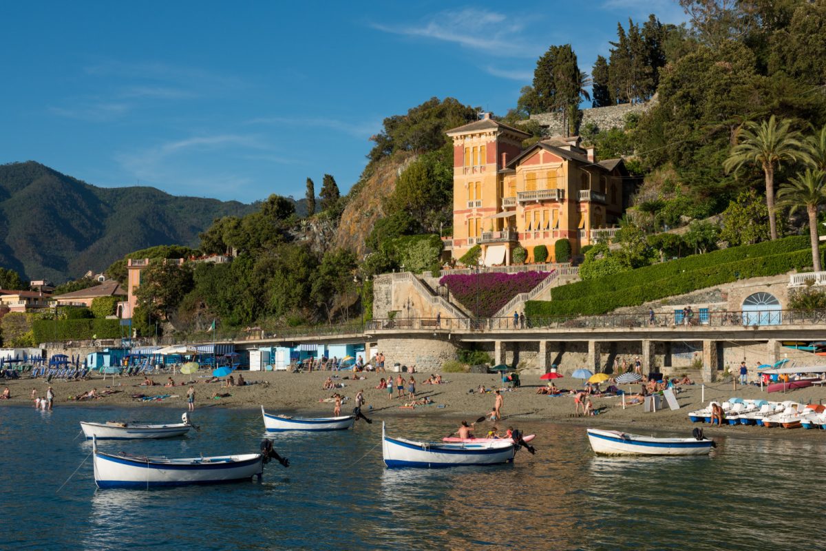 Beach and coast of Levanto, Italy