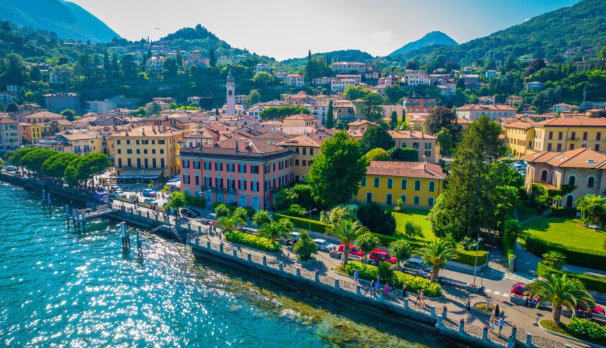 Aerial view of the Menaggio, Lake Como, Italy