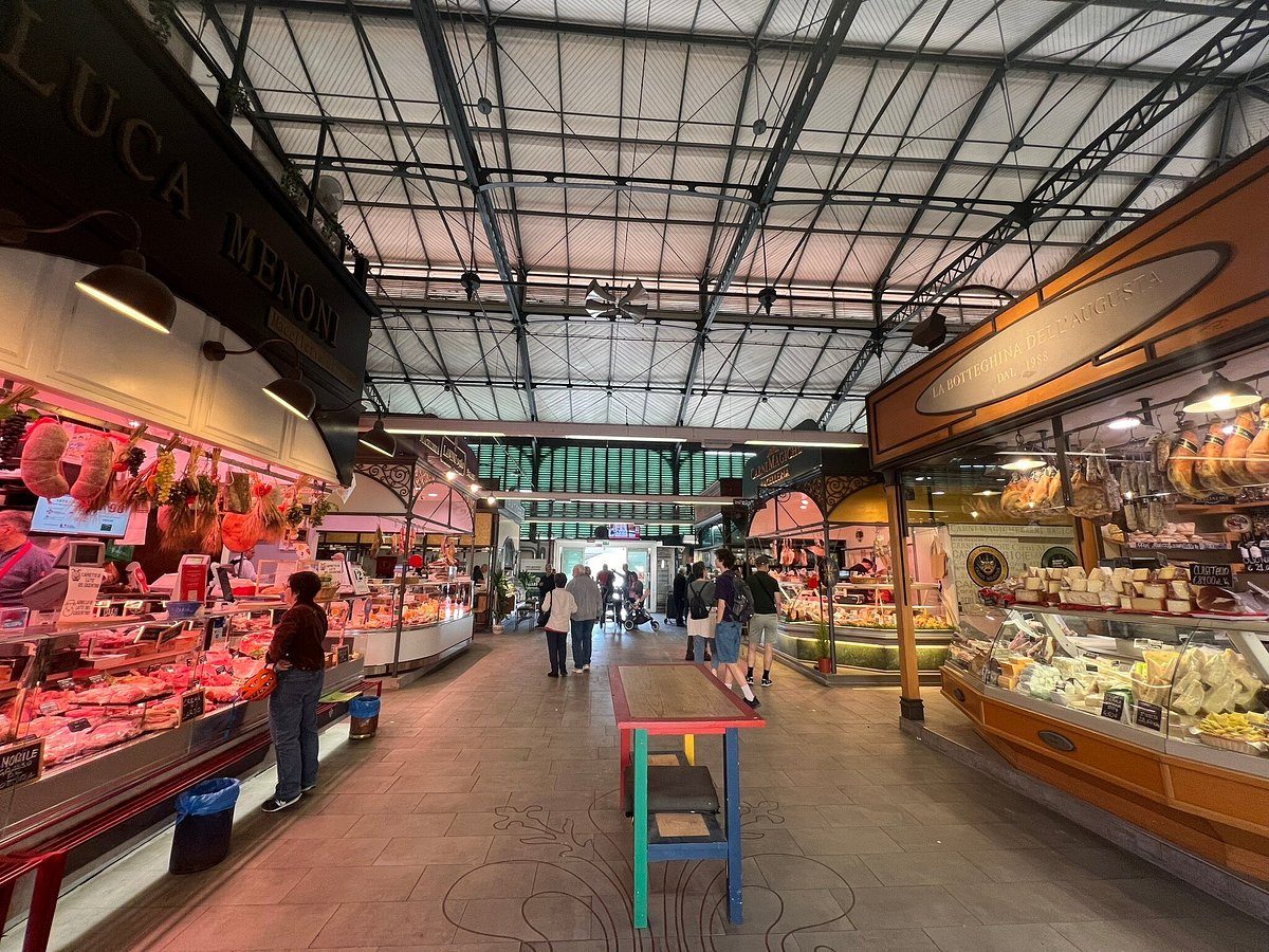 Stalls inside the Mercato di Sant'Ambrogio in Florence, Italy