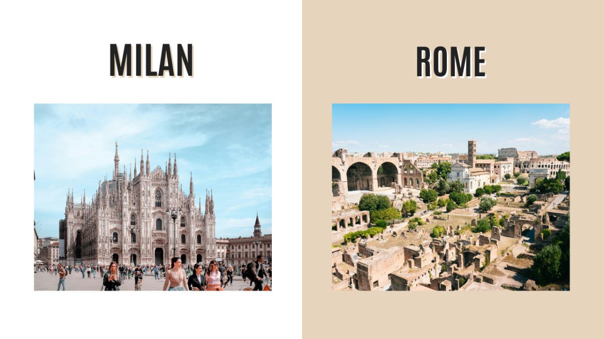 Milan and Rome, Italy Destination Comparison