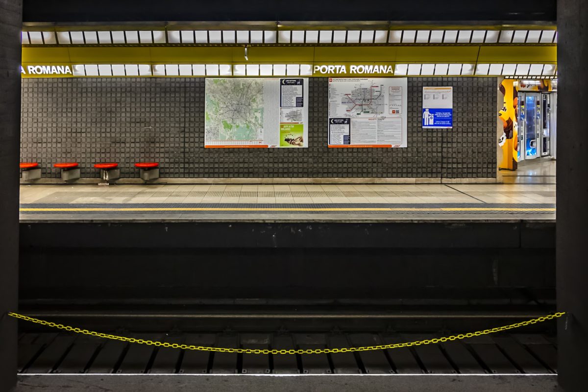 Porta Romana underground metro station in Milan, Italy