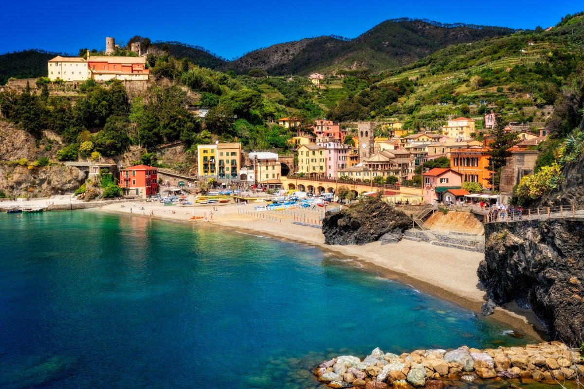 Panoramic view of the Monterosso al Mare in Cinque Terre, Italy