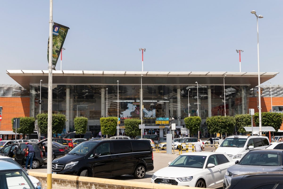 Front and the building exterior of the Naples International Airport