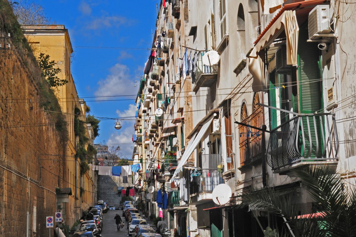 Busy street at Naples, Italy Centro Storico