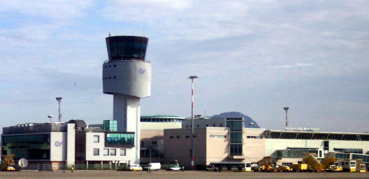 Exterior of the Olbia Costa Smeralda Airport in Italy